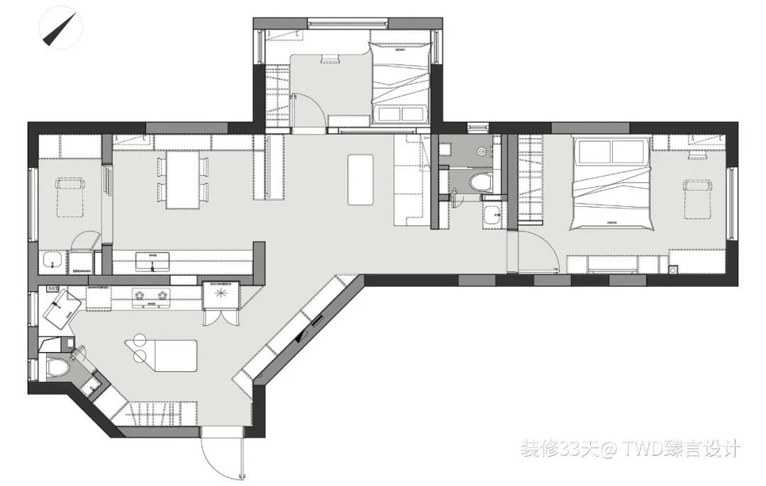 餐厨开窗洞餐桌嵌入餐边柜麻将胡了app卧室改餐厅(图5)